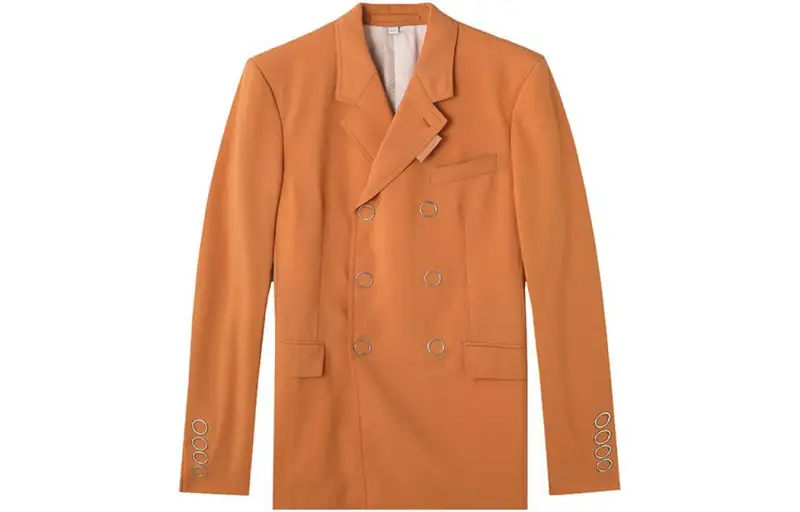 Burberry Business Suits Men's Orange Red Suit Collar Moderate Business Suit