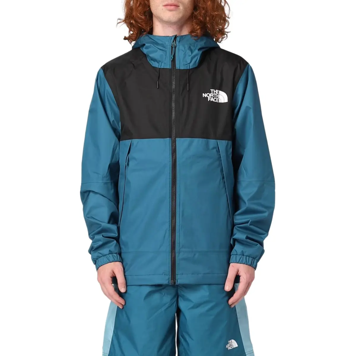 THE NORTH FACE Windbreaker Jackets Men's Green Hooded Moderate