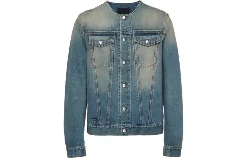 PRADA Denim Jackets Men's Light Blue Crew Neck Moderate Other