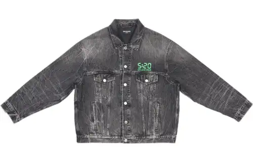Balenciaga 520 SS22 Denim Jacket Unisex Black Gray