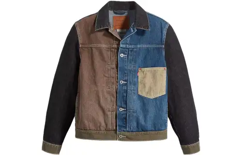 Levis Denim Jackets Men's Multicolor Lapel Moderate Straight Fit