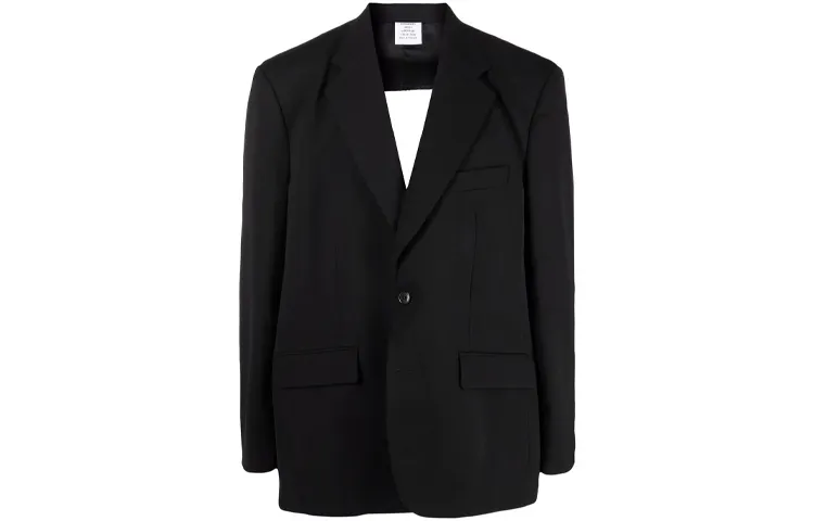 Vetements Business Suits Unisex Black Suit Collar Moderate Straight Fit