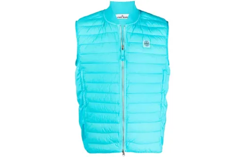 STONE ISLAND Vests Unisex Blue Stand Collar Moderate Other