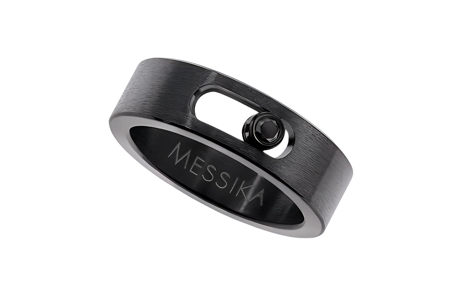 MESSIKA Messica MOVE TITANIUM small model titanium diamond ring men's black