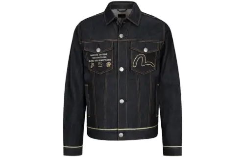 EVISU Denim Jackets Men's Blue Moderate