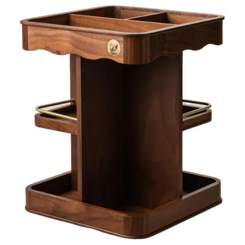 Table wooden rotating storage system, perfume for skin care, dressing table