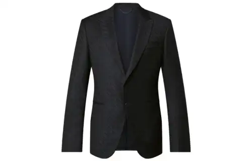LOUIS VUITTON Business Suits Men's Black V Neck Moderate Business Suit