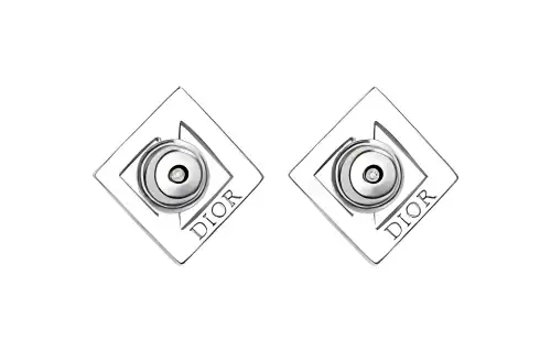 DIOR 925 Sterling Silver Earrings Unisex Silver