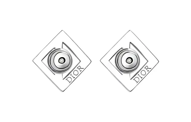 DIOR 925 Sterling Silver Earrings Unisex Silver