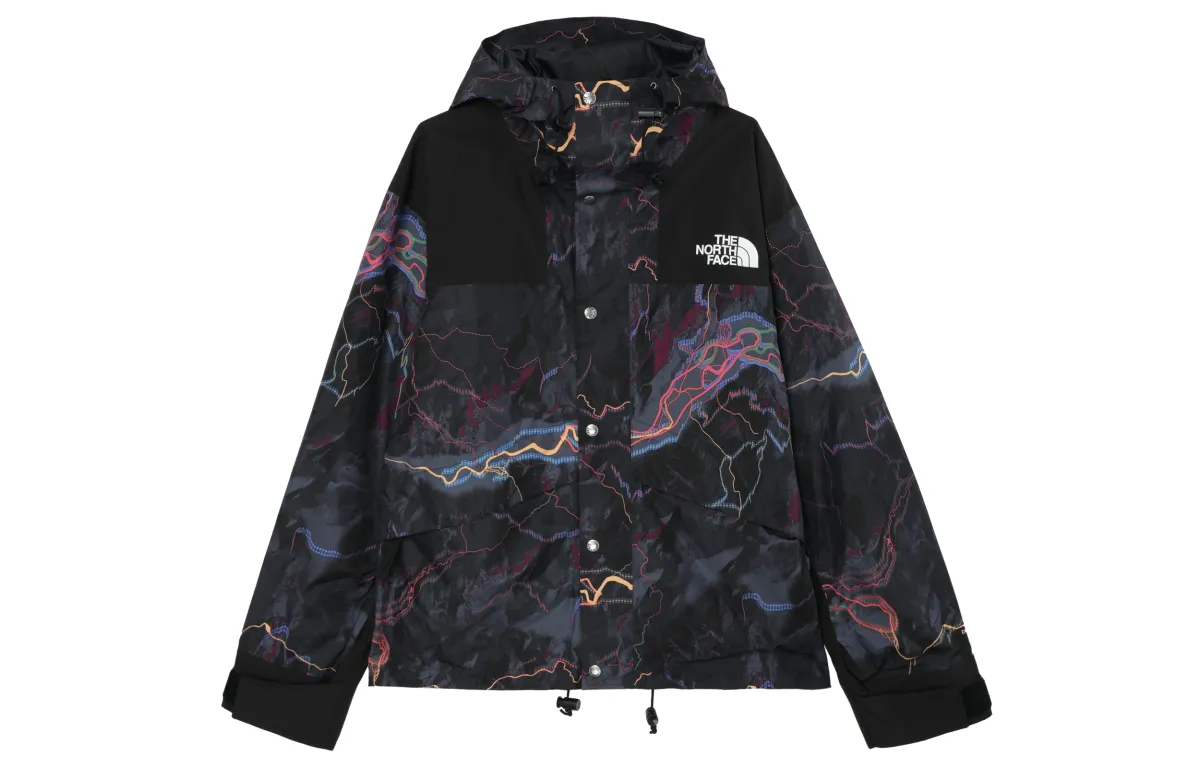 THE NORTH FACE Mountain Windbreaker Jackets Men's Black Hooded Moderate