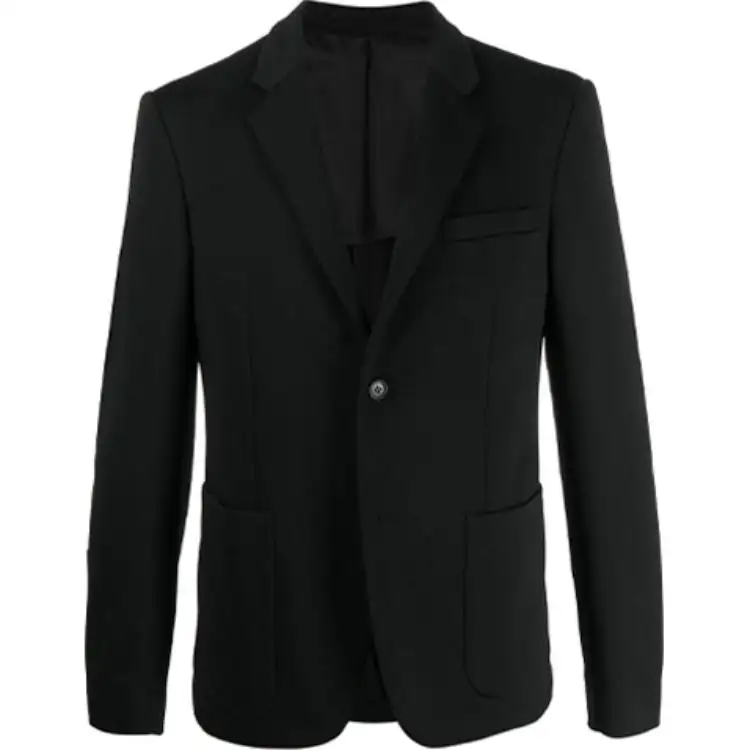 PRADA Business Suits Men's Black Suit Collar Moderate Business Suit