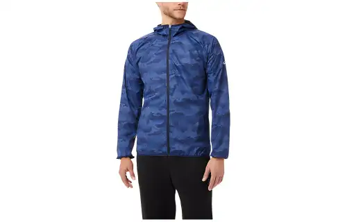 ASICS Jackets Men's Blue Hooded Moderate Other