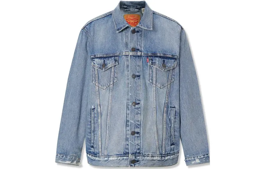 Levi's Denim Jackets Men's Blue Lapel Moderate Straight Fit