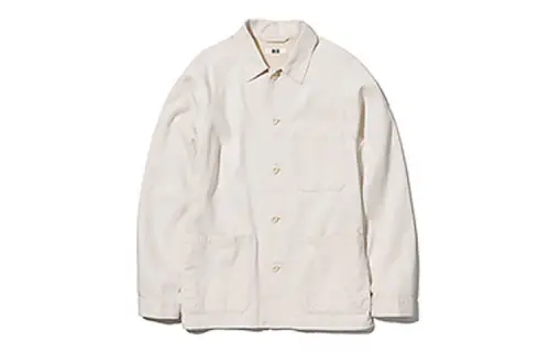 UNIQLO Jackets Men's Ivory Lapel Moderate