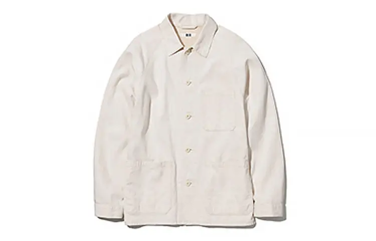 UNIQLO Jackets Men's Ivory Lapel Moderate