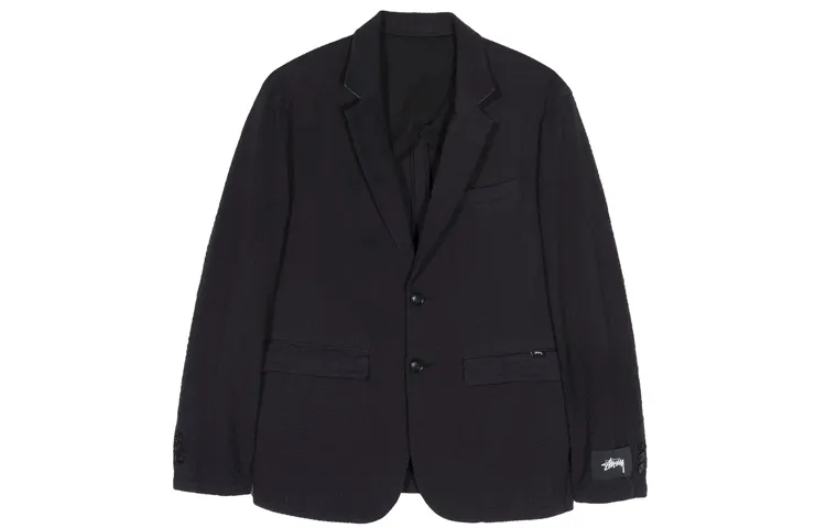 Stussy Business Suits Men's Black Suit Collar Moderate