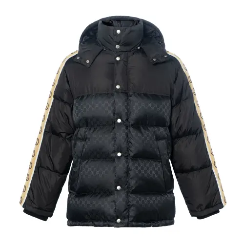 GUCCI Gg Jacquard Tape Sleeve Down Jacket