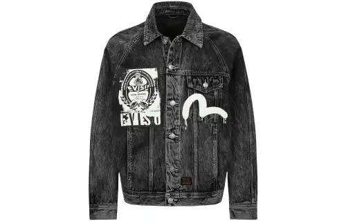 EVISU AW23 Denim Jacket Men's Black