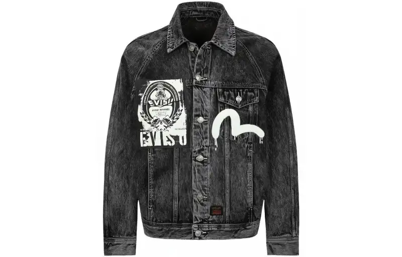 EVISU AW23 Denim Jacket Men's Black