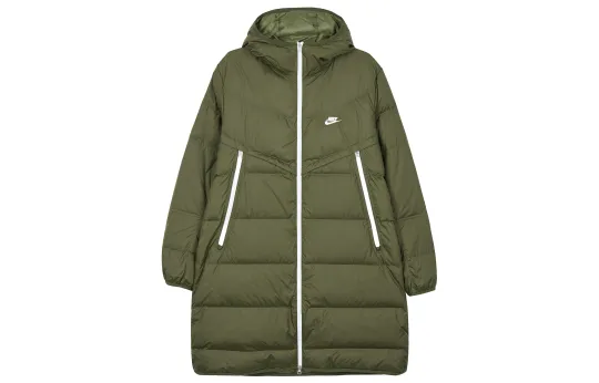 Nike Down Jackets Men's Army Green Hooded Moderate Other