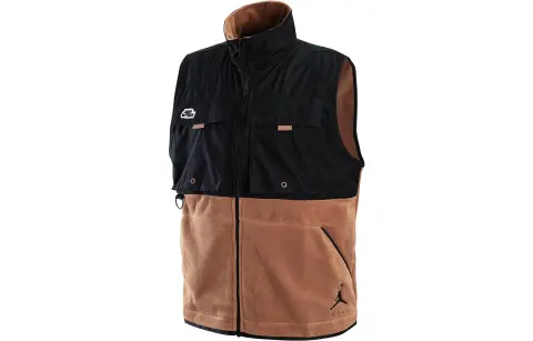 Jordan Jumpman Vests Men's Brown Stand Collar Moderate Straight Fit