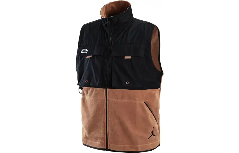 Jordan Jumpman Vests Men's Brown Stand Collar Moderate Workwear