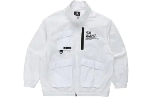 New Balance Jackets Men's White Stand Collar Moderate Other