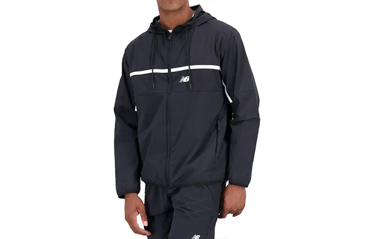 New Balance Jackets Men's Black Hooded Moderate Other