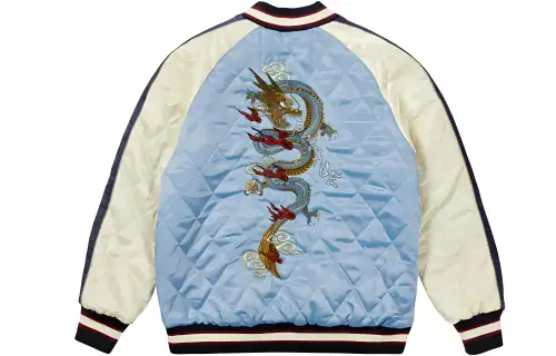 PALACE x EVISU Puffer Jacket Unisex Blue/Pink