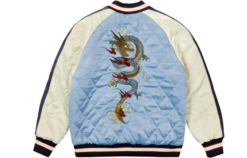 PALACE x EVISU Puffer Jacket Unisex Blue/Pink