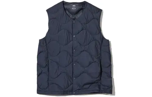 UNIQLO Vests Men's Dark Blue V Neck Moderate Other