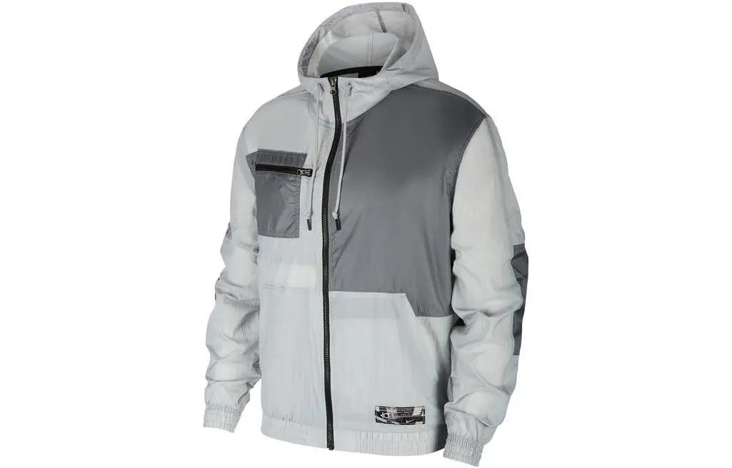 Nike Jackets Men's Gray Hooded (Non-detachable) Moderate Straight Fit