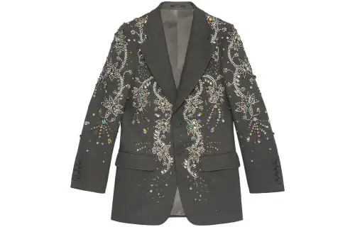 GUCCI Business Suits Men's Gray Suit Collar Moderate