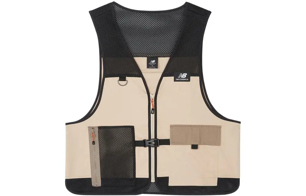 New Balance Vests Men's Khaki V-neck Moderate Workwear