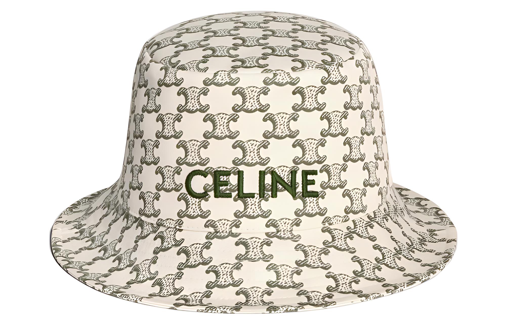CELINE Bucket Hats Unisex Milk White/Green