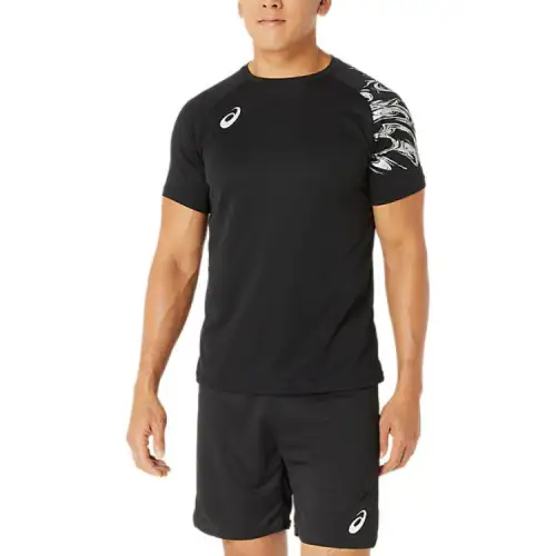 Asics Dry Print T Shirt Men's Performance Black/Pure Silver
