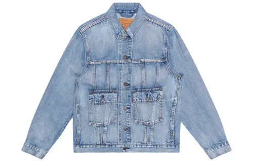 Levis Lapel Denim Jacket Men's Light Denim Blue