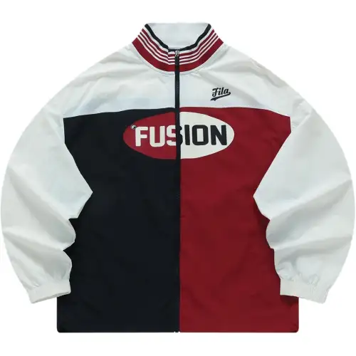 FILA FUSION Jackets & Coats Men's Ivory Maroon