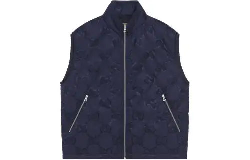 GUCCI Vests Men's Blue Stand Collar Moderate Other