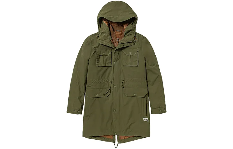 THE NORTH FACE Windbreaker Jackets Men's Green Hooded Moderate