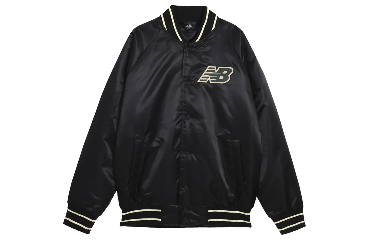 New Balance Jackets Men's Black Baseball Collar Moderate Other