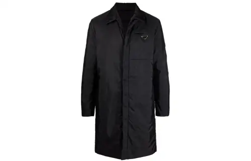PRADA Down Jackets Men's Black Lapel Moderate
