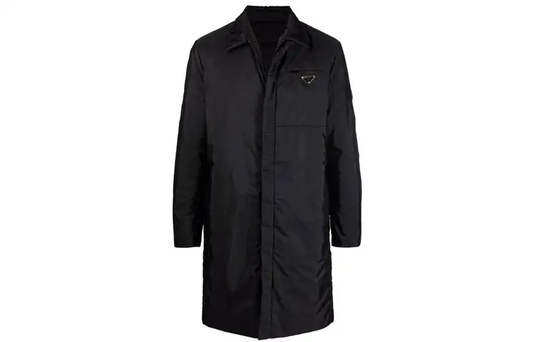 PRADA Down Jackets Men's Black Lapel Moderate