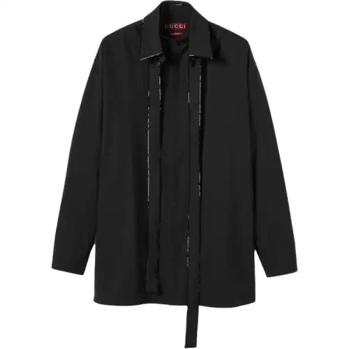 GUCCI Shirts Men's Black Lapel Moderate