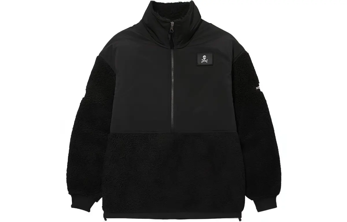 THE NORTH FACE Jackets Men's Black Stand Collar Moderate Straight Fit