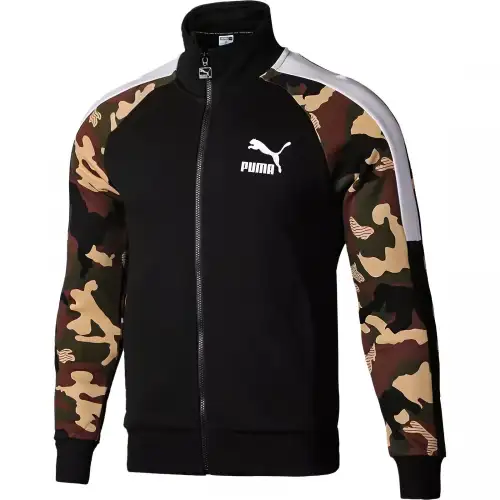 PUMA T7 Jackets Men's Black Stand Collar Moderate Other