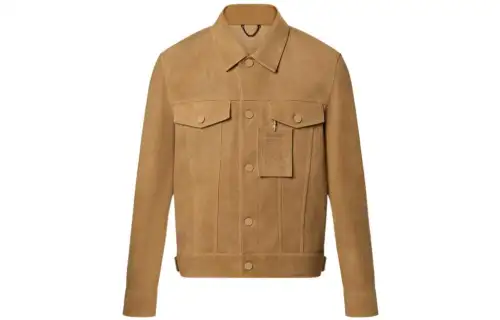 LOUIS VUITTON New Quarterly Products Of LV Denim Jackets Men's Yellow Lapel Moderate Straight Fit