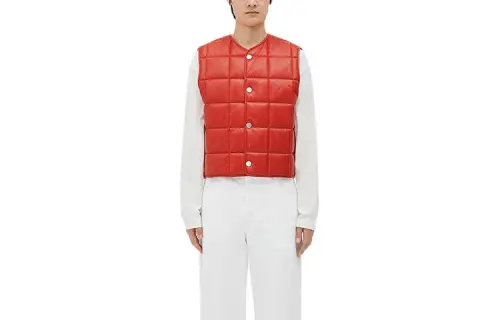 Bottega Veneta Vests Men's Orange Crew Neck Moderate Other