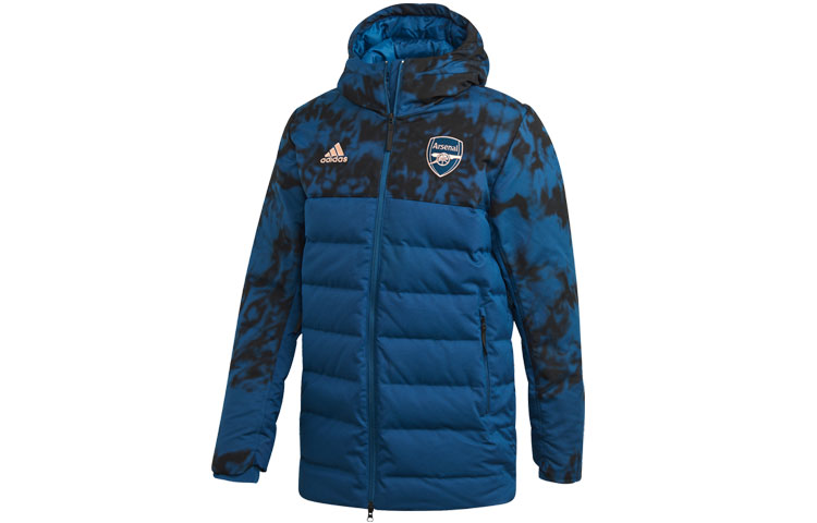 Adidas, football sports long-sleeve, blue down jacket