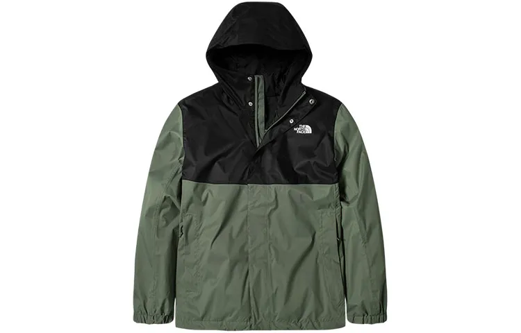 THE NORTH FACE Windbreaker Jackets Men's Black Green Multicolor Hooded Moderate
